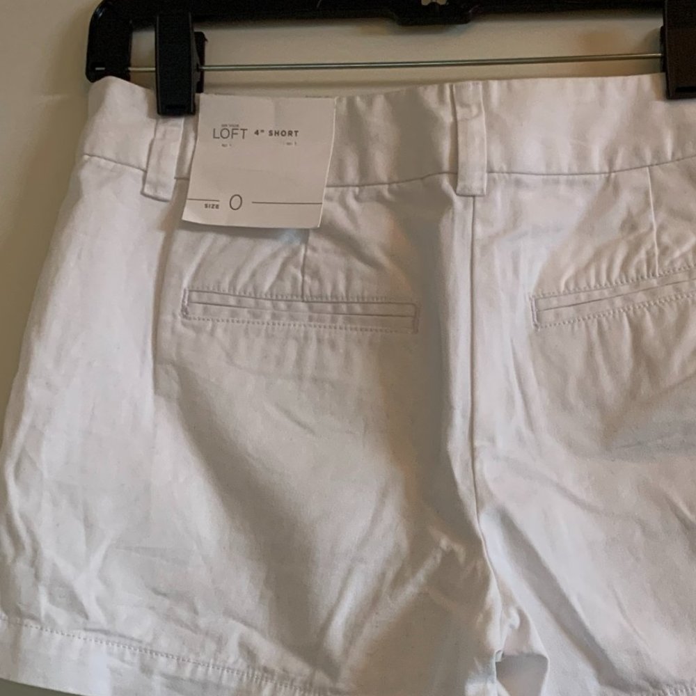 Loft NWT White Shorts - Size 0, 4" Short